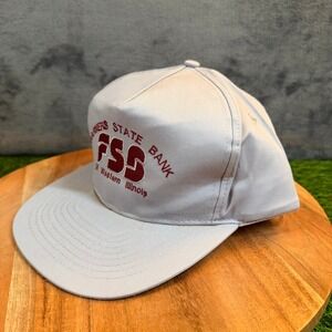 Headmost Farmers State Bank Hat Mens One Size Gray Snapback Trucker Vintage